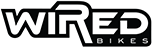 Wired Bikes logo in bold, modern black and white text with graphic elements