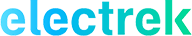 Electrek stylized blue and green gradient logo on transparent background